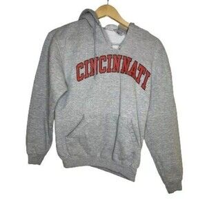 Cincinnati Bearcats Hoodie Mens Small Gray Red Steve & Barrys Heathered Pullover